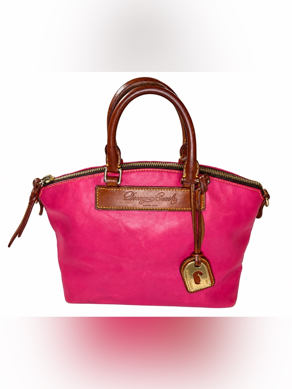 Dooney & Bourke Florentine Vacchetta Leather Pink Satchel Shoulder Bag